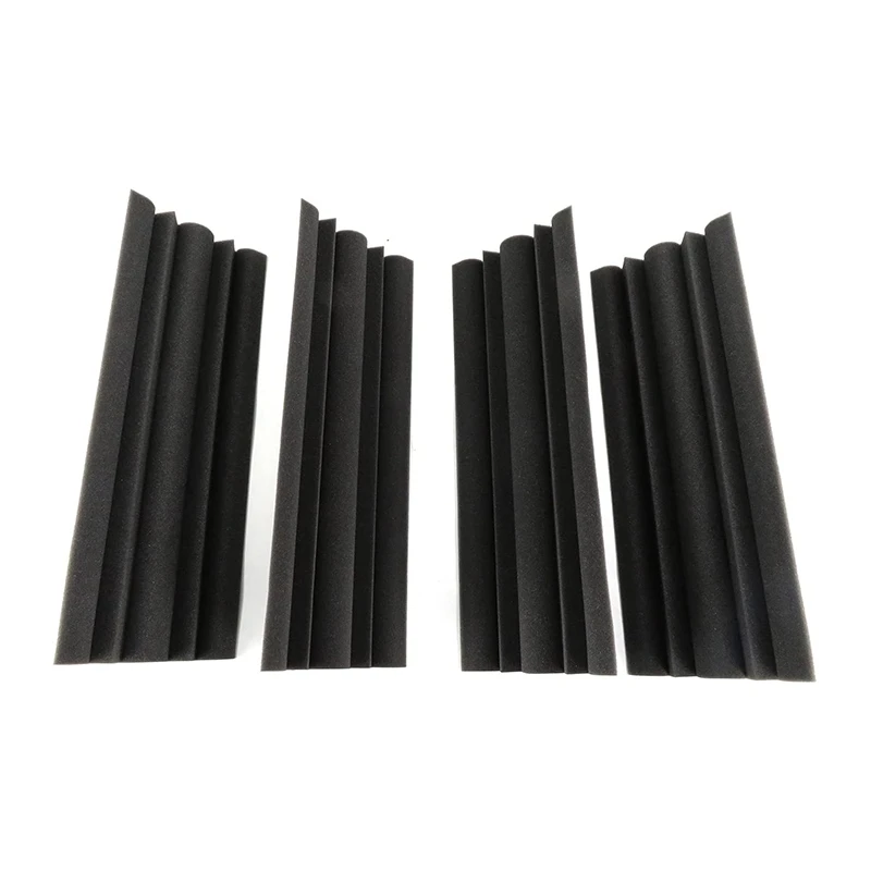 4 шт., акустические панели из пены, шумоизоляция высокой плотности, огнестойкая басовая ловушка, пена для домашнего кинотеатра, 18x18x30 см