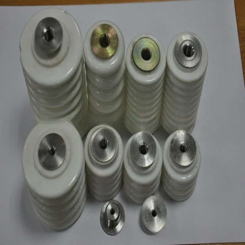 Stainless Steel Thread High-Voltage Ceramic Insulator Pillar, Ceramic Insulator, Spacer Pillar, Porcelain Post Insulator