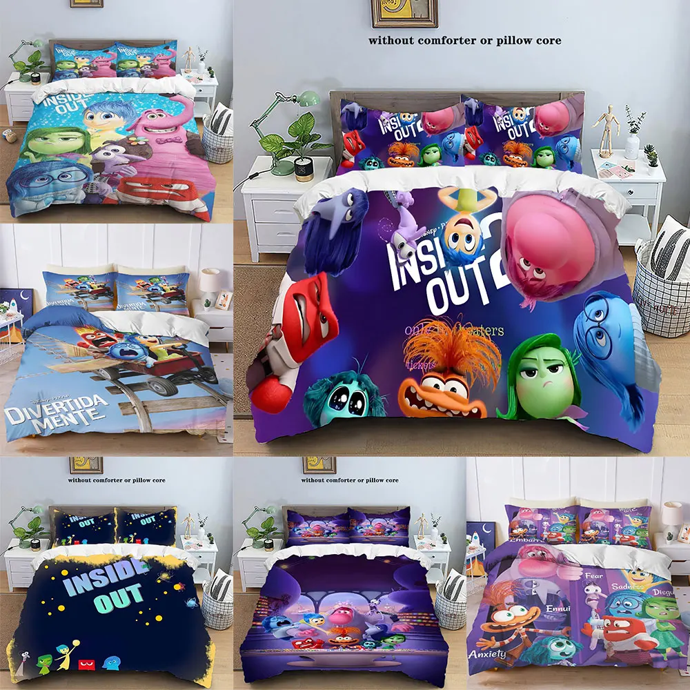 

Inside Out 2 Bedding Sets Cartoon Print Comforter Cover Bed Cover Duvet Cover Pillow Case 2-3 Pieces Sets Home Decor