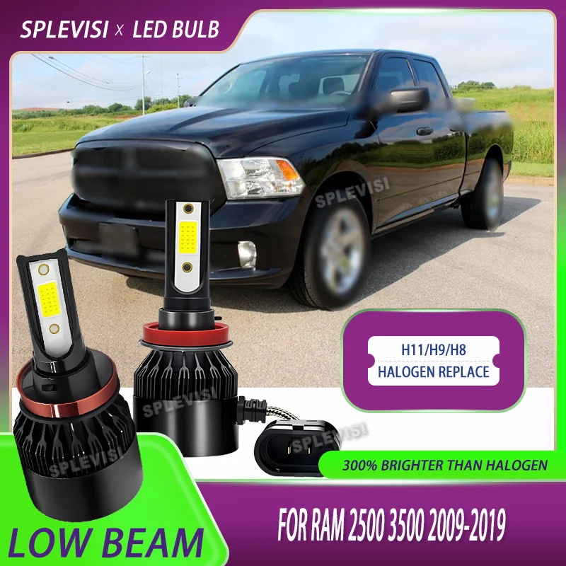 

H9/H8 LED Low Beam Headlight Bulb Direct Fit Fan Cooled For Ram 2500 3500 2009 2010 2011 2012 2013 2014 2015 2016 2017 2018 2019