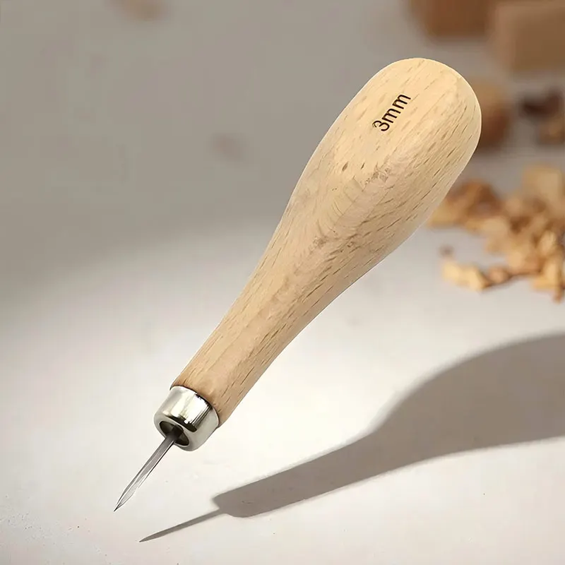 1Pcs Leather Stitching Sewing Awl DIY Leather Craft Rhombus Punch Awl Leathercraft Punch Tool Select Size 3mm 4mm 5-6mm