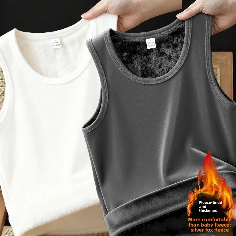 Winter Thermal Vest for Men Plus Size Fleece Lined Thick Warm Sleeveless Undershirt Casual