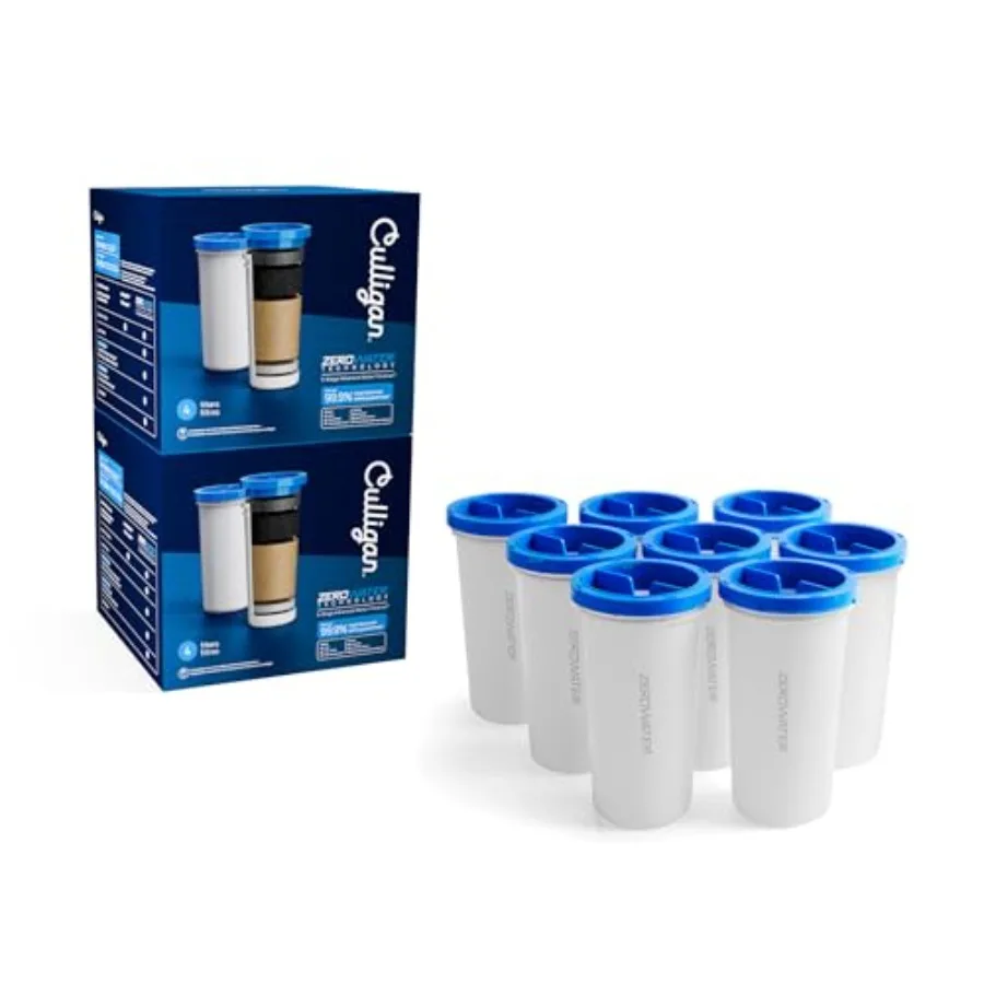 

Сменные фильтры для воды ZeroWater, 8 шт., 5-ступенчатая система, сертифицированная IAPMO, для снижения содержания свинца и общих ПФАС