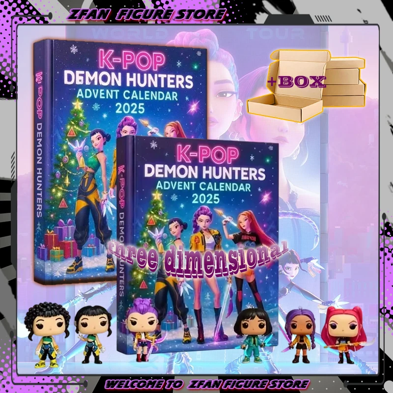 

2025 НОВЫЙ Kpop Demon Охота Рождественский Адвент-календарь 24 шт. 2D акрил 3D Хэллоуин Аниме Фигурки Куклы Слипая коробка Игрушка в подарок