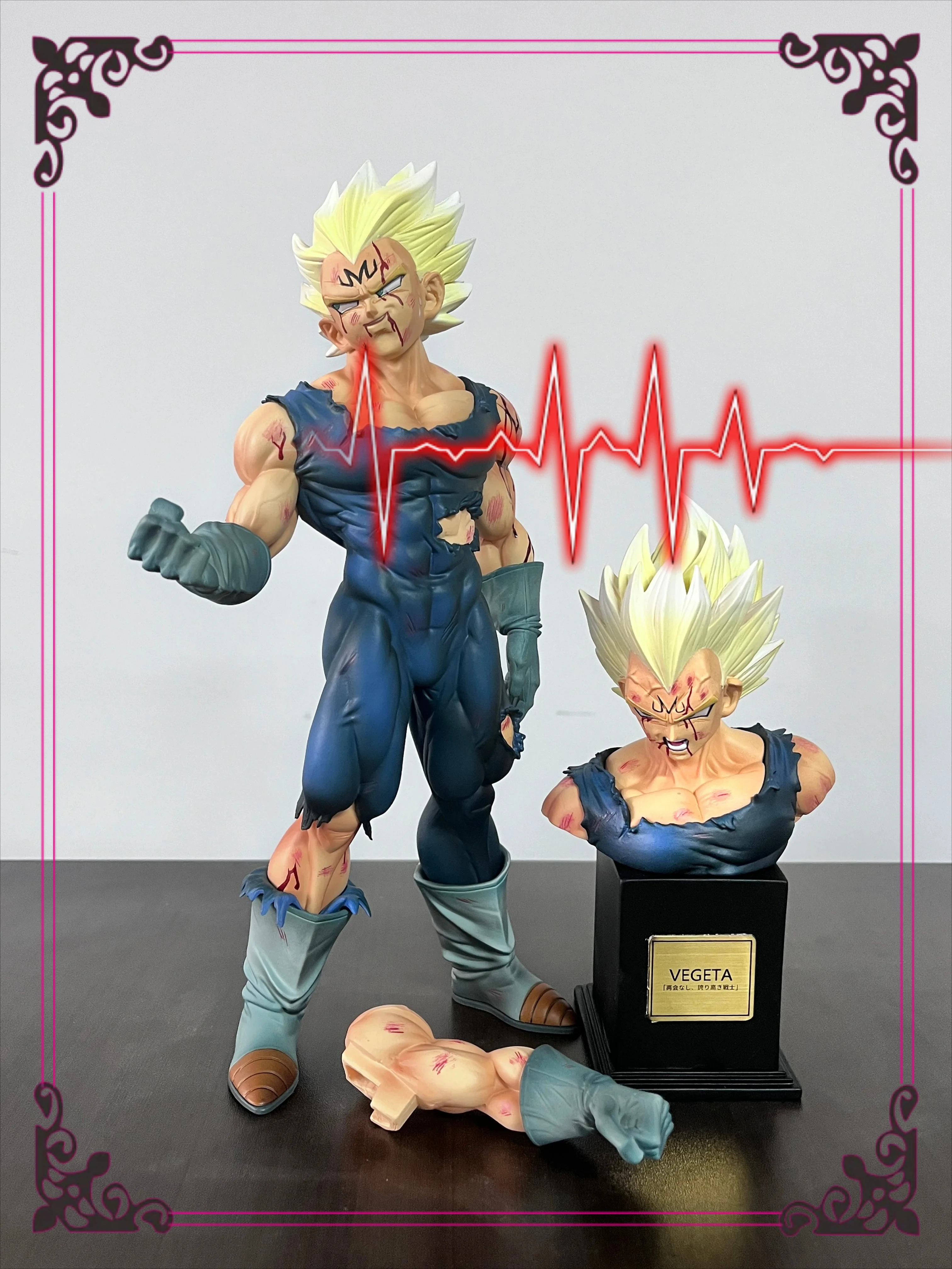 In stock: Vf Statue, Dragon Ball Z Vegeta Figure, Replaceable Head Sculpture, Majin Vegeta Articulated Figure, 28cm/11.02 inches