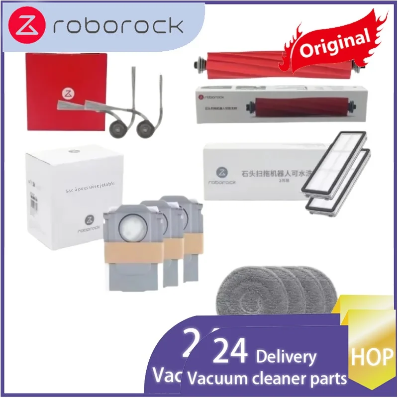 Original Roborock Qrevo S pro QV 35A QV 35S Spare Optional Accessory Kit - Rubber Brush Main/Side Brush Mop Dust Bag