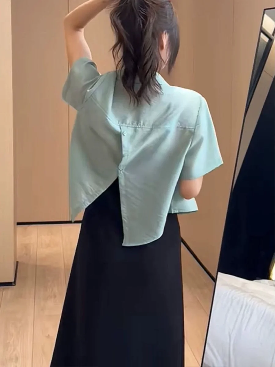 Verão ort sve seda irt casaco de seda gelo feminino pequeno oulder design commute sle proteção uv ort comprimento irt