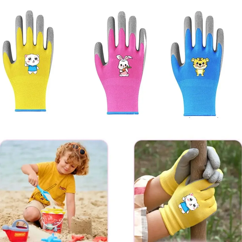 

Waterproof Kid Gardening Gloves Breathable Non-Slip Garden Work Gloves Safety Animal Pattern Children Protective Glove Yard