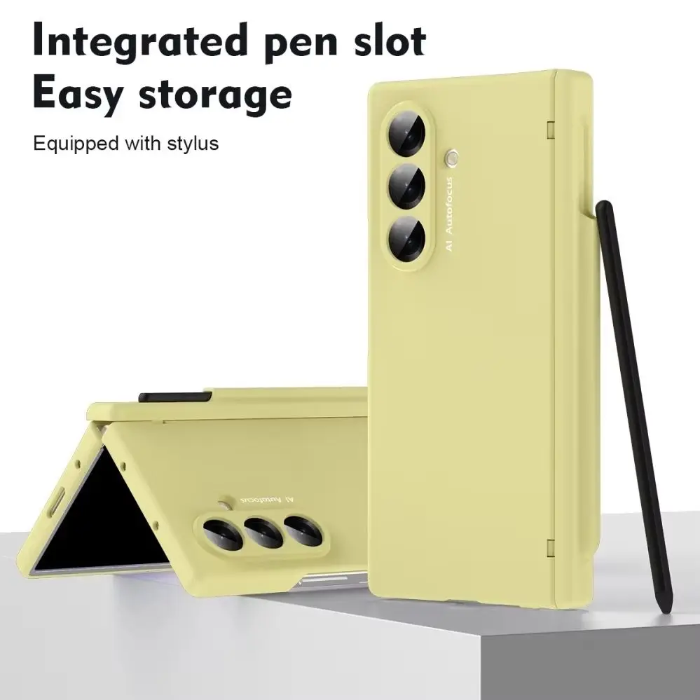 Matte Candy-Farben Hülle mit Stifthalter für Samsung Galaxy Z Fold 7 6 5 4 3 Fold7 Displayschutzfolie Harte PC Stoßfeste Abdeckung
