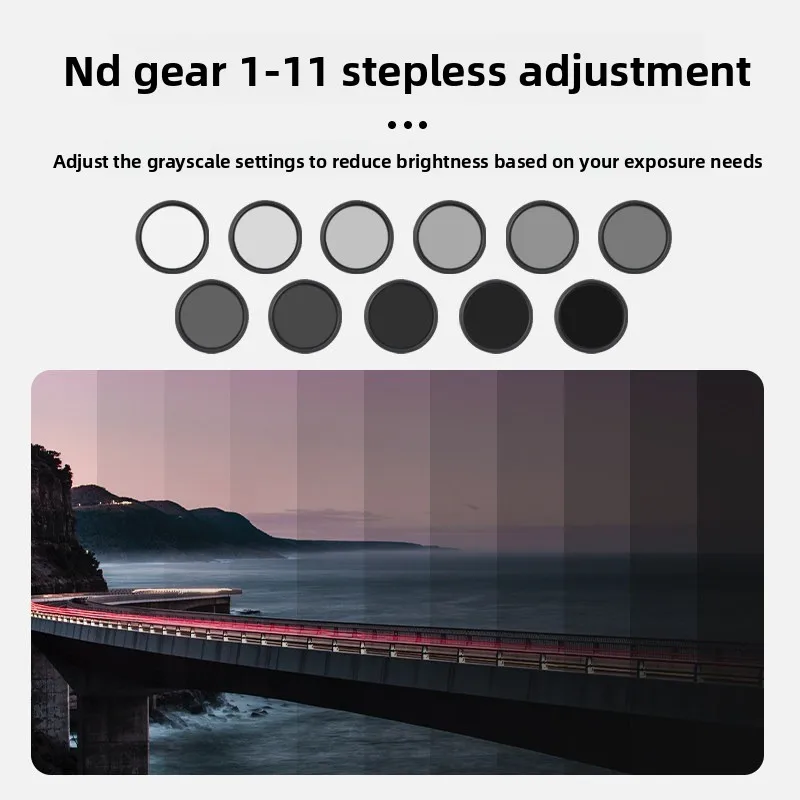 2026 11 Levels Adjustable ND2-2000 Neutral Density Filter Multi Coated ND Lens Filter for DSLR Camera