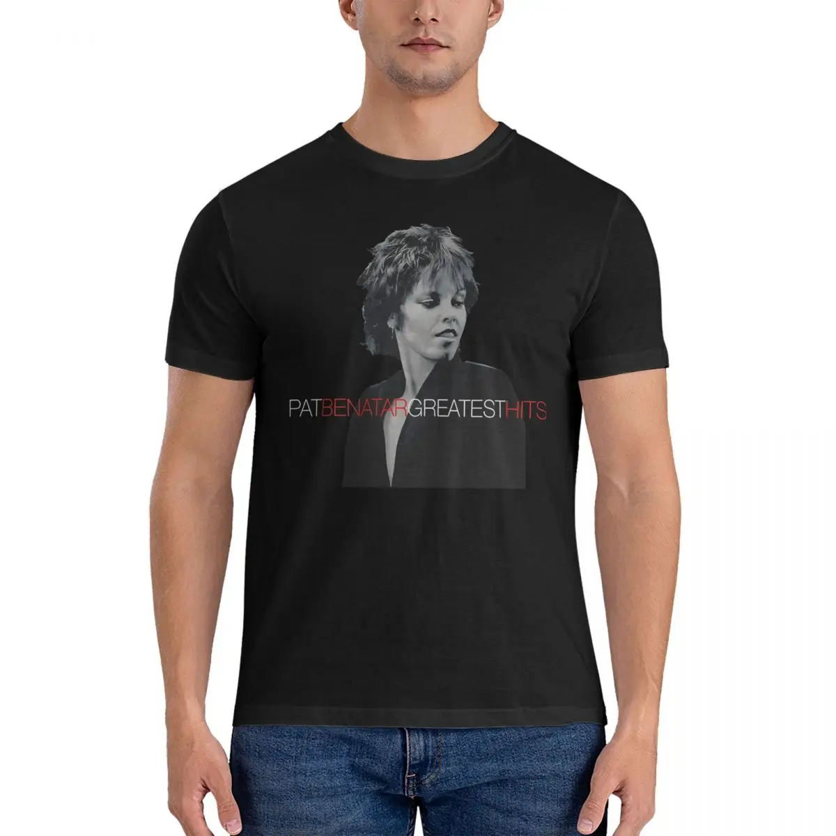 Men's Greatest Hits T Shirt Pat Benatar Pure Cotton Tops Vintage Short Sleeve Round Neck Tee Shirt Gift Idea T-Shirts