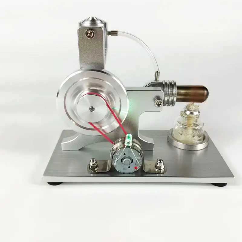 Stirling engine model, external combustion engine, physical toy, steam engine, L-shaped colorful LED lights
