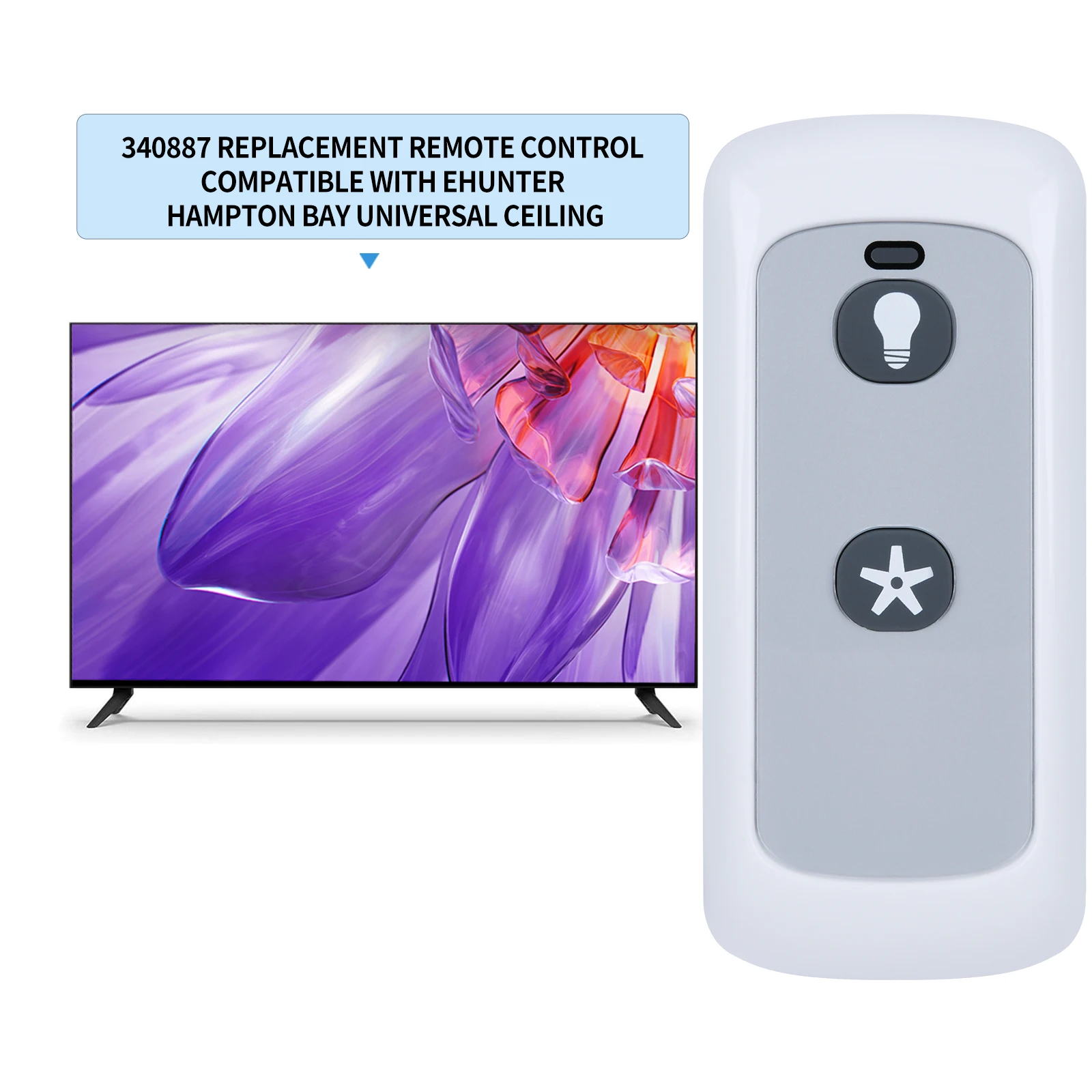 جهاز تحكم عن بعد عالمي جديد لمروحة السقف هنتر هامبتون باي 340887 2-زر