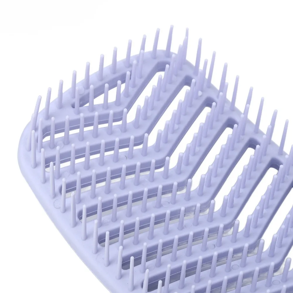 Vent Design Curved Vent Hair Brush Professional Light Blue Vent Paddle Brush Ergonomic Wide Teeth Detangling Brush Salon Use