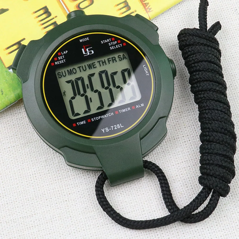 Digital Stopwatch Handheld LCD Sports Stopwatch Waterproof Training Timer Electronic Outdoor Running Chronograph Stop Watch