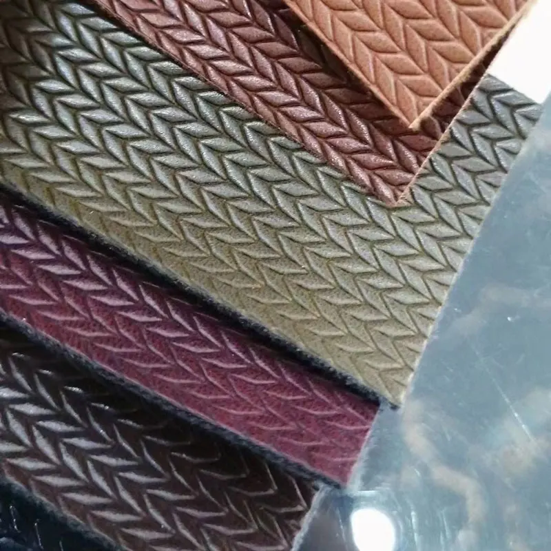 

Embossed Weave Synthetic Pu Leather Fabric Materials