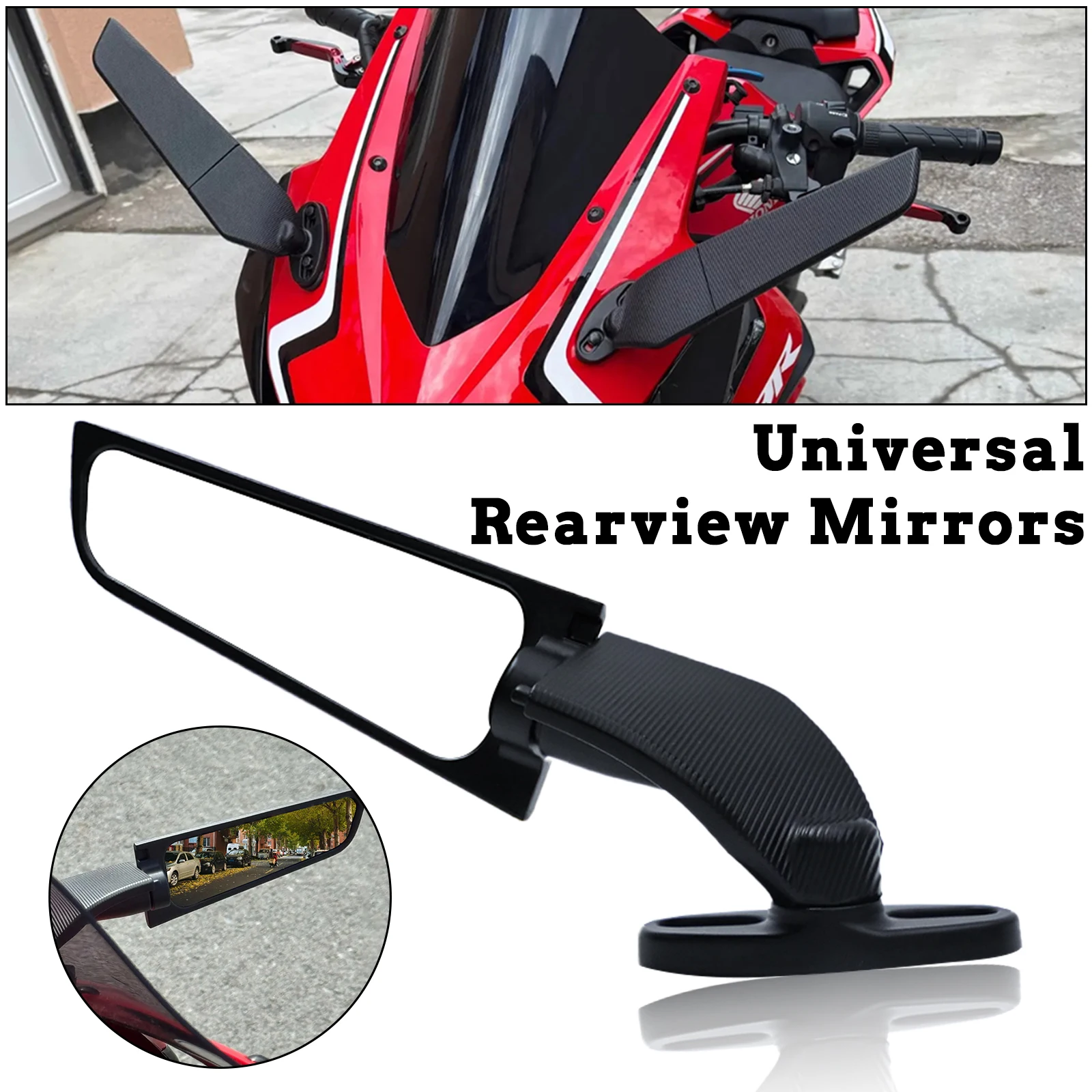 

Зеркало заднего вида для мотоциклов BMW S1000RR, Honda CBR650R, YAMAHA YZF R6, R1, R25, R3, R125, R15, поворотное, регулируемое, боковое