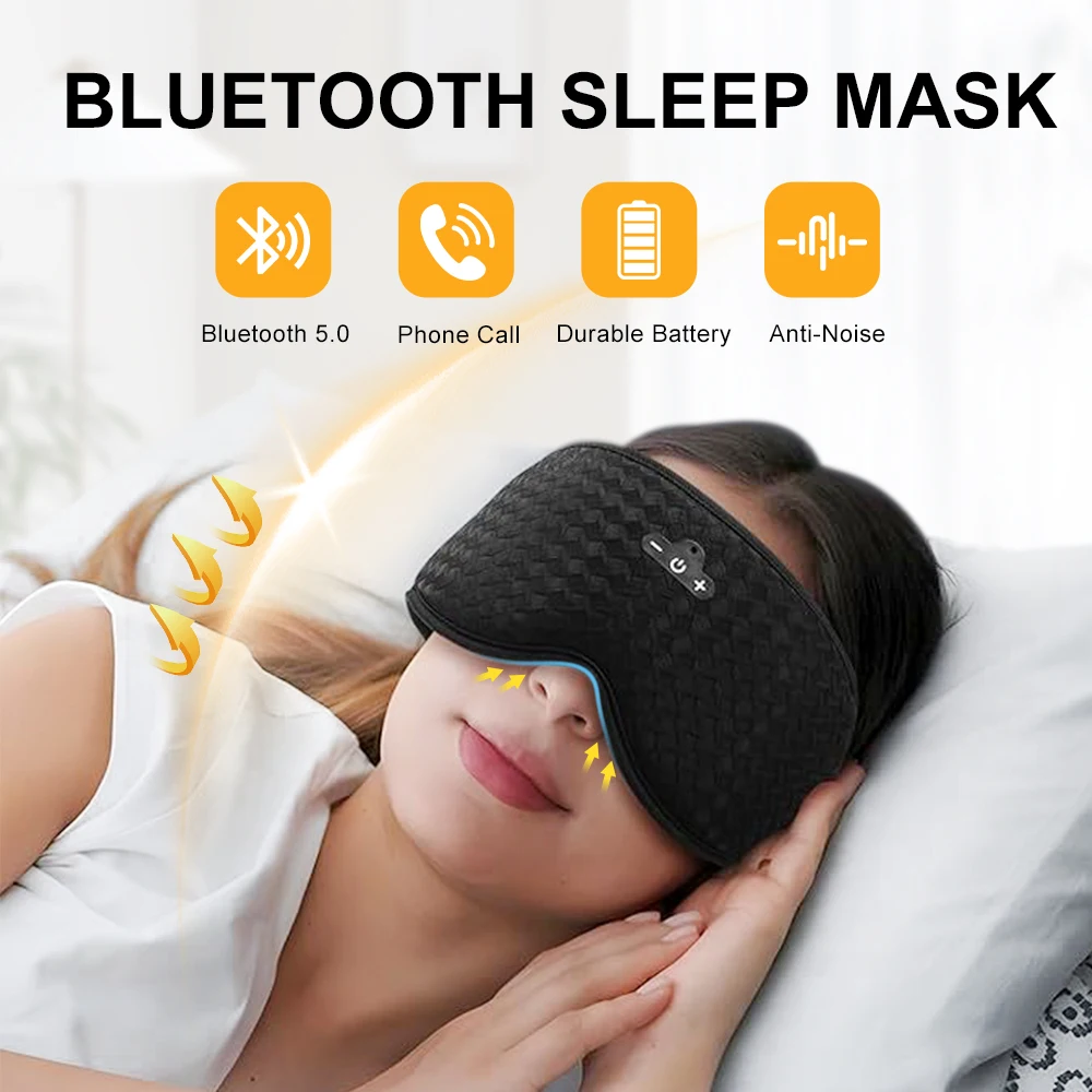 3D Bluetooth Sleeping Mask Headphones Eye Mask Wireless Music Sleep Mask Noise Reduction Blackout Sleeping Mask Eyes Slaapmasker view 3