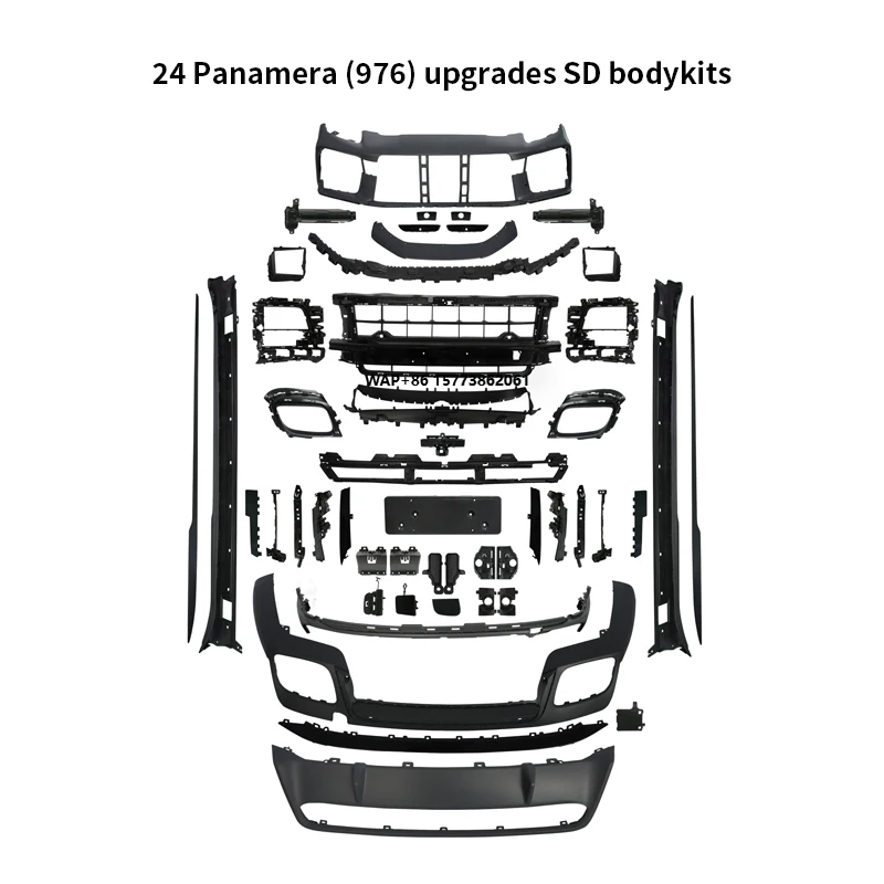 Ugrad to SD BodyKit New Front Bumper Lip with Fog Light Cut-Outs and Rear Bumper for 976
