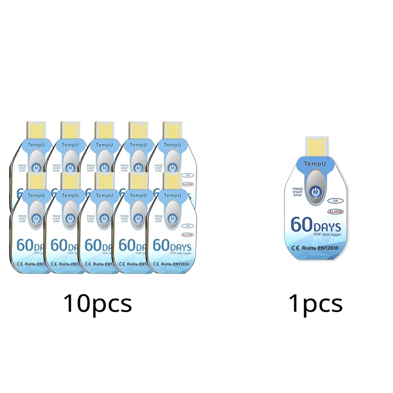 A19F-Temperaturdatenlogger USB Einweg- PDF-Temperaturrekorder Thermometerlogger Tempu02 60 Tage für Kalte Kette