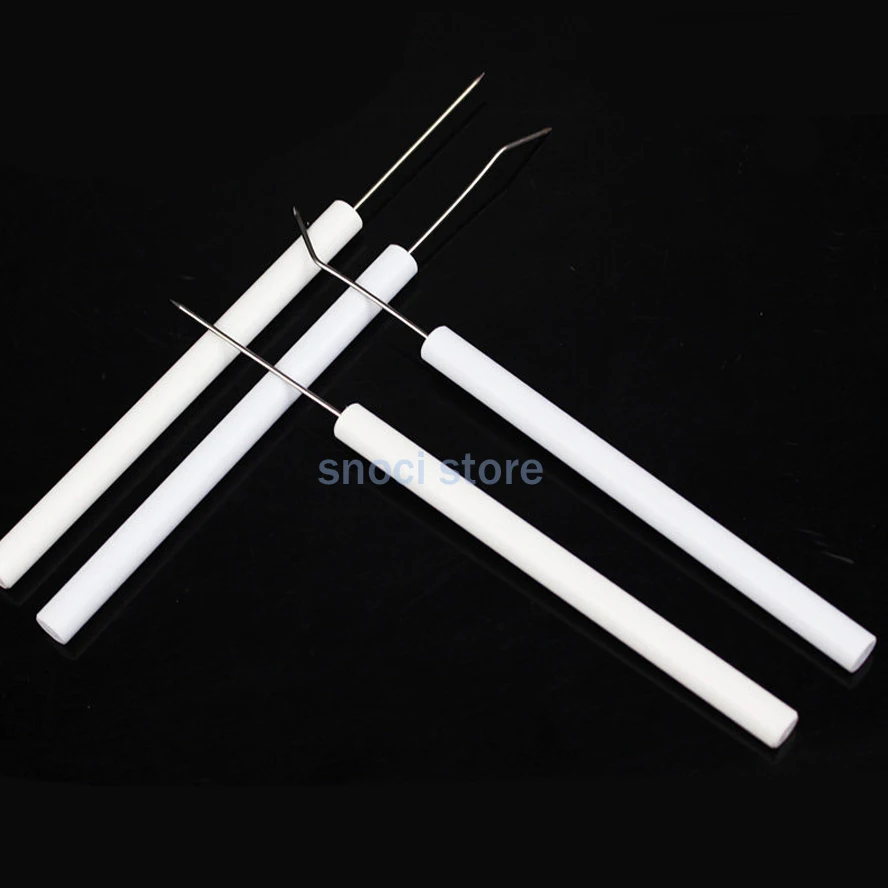 lab Dissecting Needle with Plastic Handle Straight Head & Elbow Head Inoculation Biology Animal Insect Laboratory Equipment