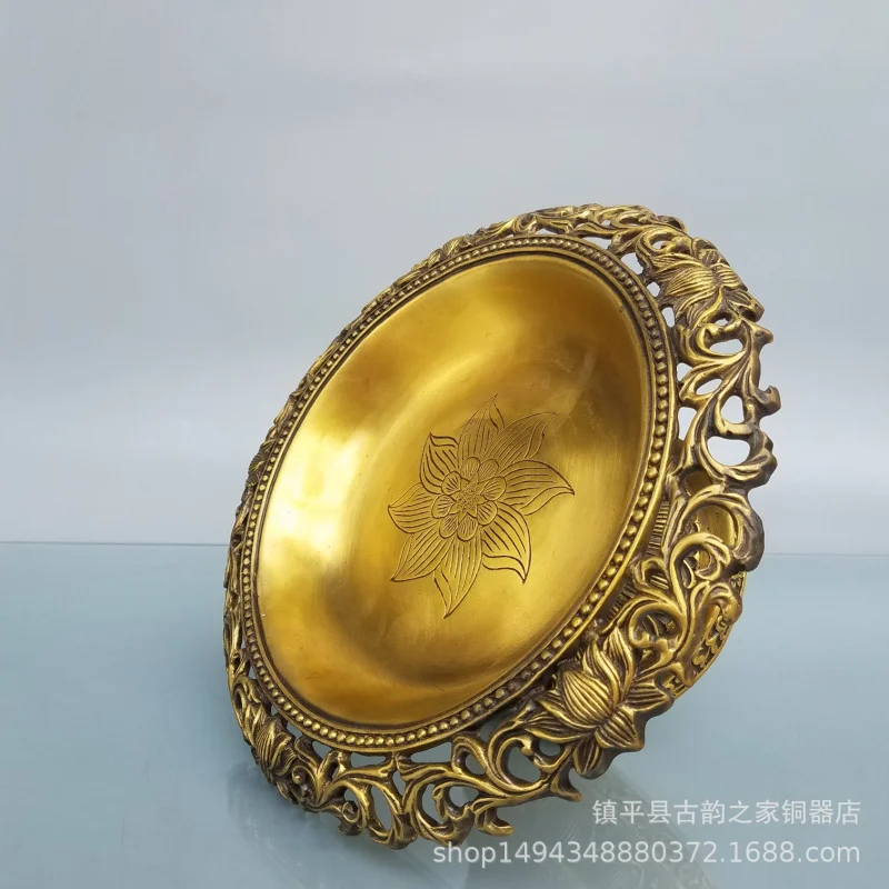 Brass Household Fruit Buddhist Altar Offering Supplies Wholesale Copper Plate Crafts Ornaments Decor