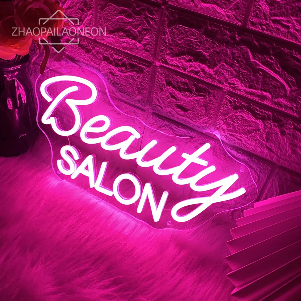 Imagem -03 - Luzes Led de Néon de Salão Unhas de Beleza Quarto de Cabelo Wall Art Decor Usb Manicure Estúdio Sinais de Negócio Decoração