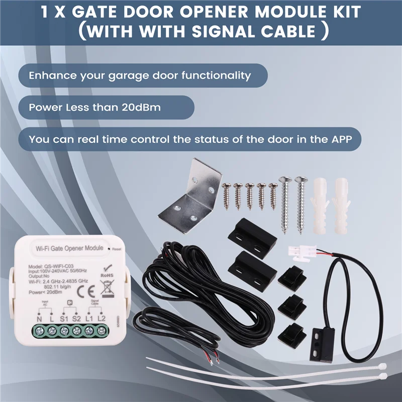 

AED6-Tuya Smart Gate Door Opener Module Gate Door Controller Module Garage Door Switch