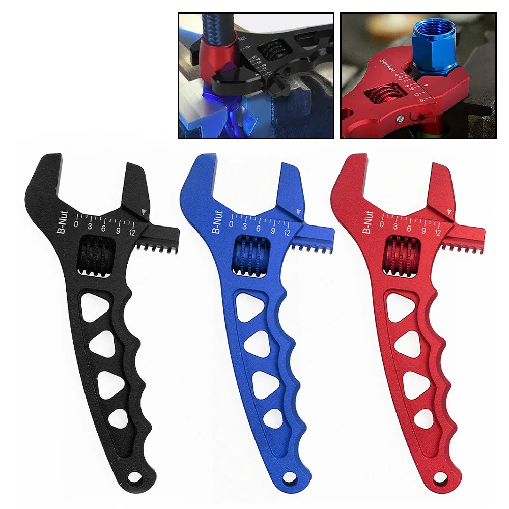 Adjustable Aluminum AN Wrench Tool for AN3-AN12 Fittings, Oil Cooler Line Service Tool