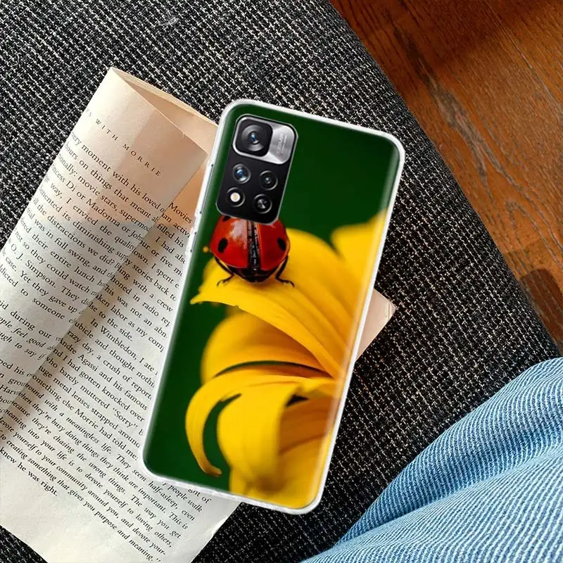 Insect Seven-star ladybug Painted Colourful Phone Case For Xiaomi X3 X4 F4 GT NFC X5 X6 Pro 5G M3 M4 M5 M5S Mi F6 F5 F