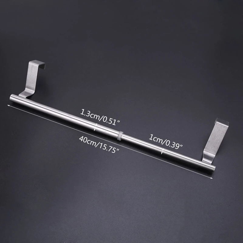 Stainless Steel Towel Bar Expandable Over Door Cabinet Cupboard Shelf Rack