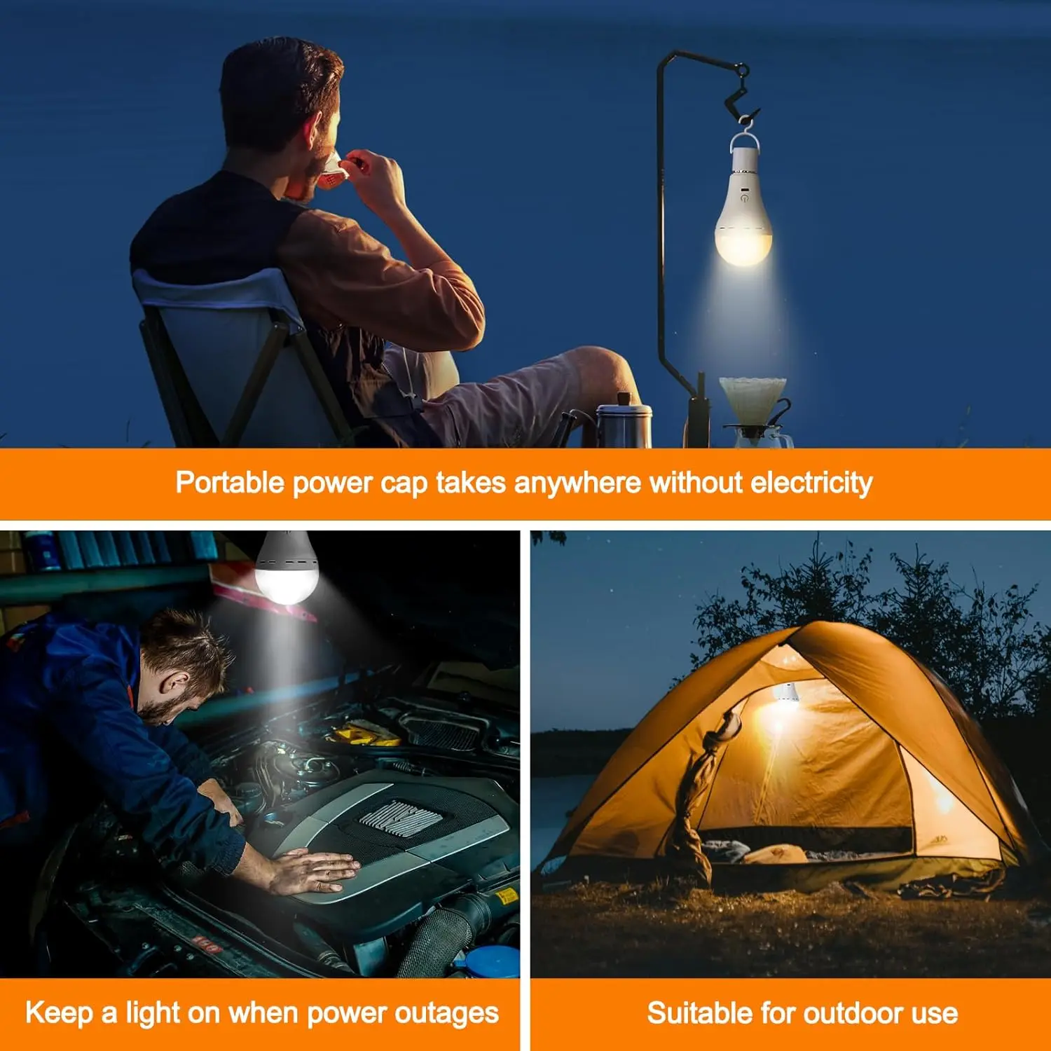 مصابيح كهربائية قابلة لإعادة الشحن مع جهاز تحكم عن بعد، لمبة إضاءة E27 تعمل بالبطارية اللاسلكية للمصابيح، 2200 مللي أمبير/قابلة للتعتيم/المؤقت