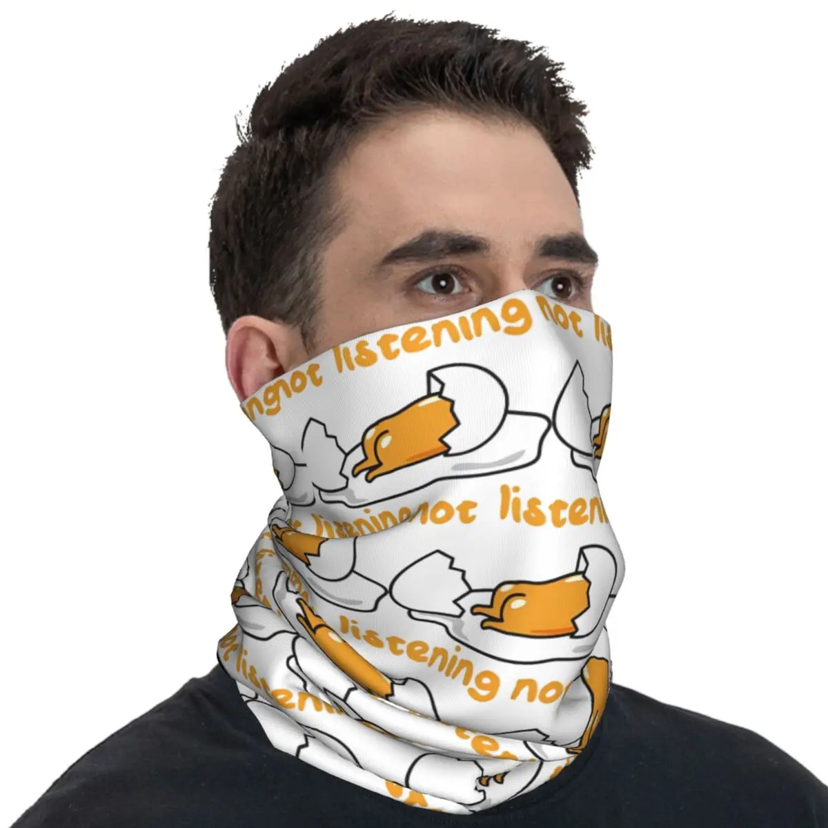 Gudetama Not Listening Balaclava Running Travel Face Cover Mask Unisex Funny Sun Protection Cycling  Neck Warmer Scarf Bandana