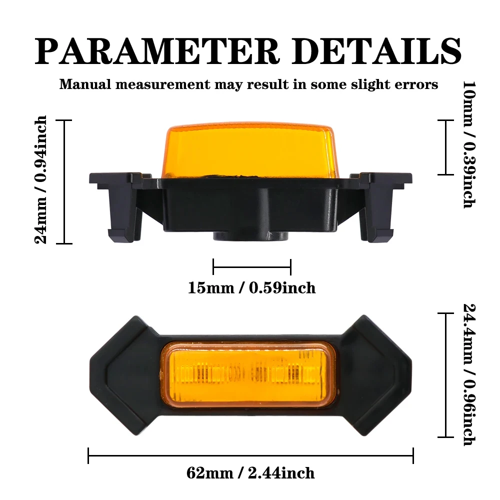 1 Set Car Grille Light Yellow Light LED DRL Daytime Running Light Warning Decorative Pickup Fog Haze Lamp 12V New High Quality