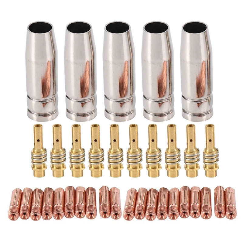 

35Pcs 15AK Welding Torch Consumables 1Mm MIG Torch Gas Nozzle Tip Holder Of 15AK MIG Welding Torch Easy Install