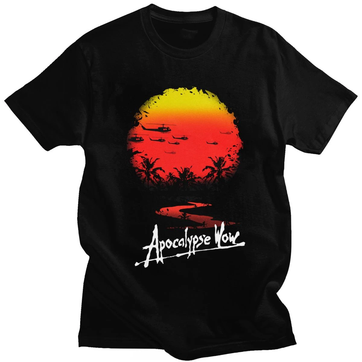 Gorgeous Men T Shirts Apocalypse Now T-shirt Short Sleeved Soft Cotton Sunest Tee O-neck Movie Vietnam War Congo Tshirt Merch