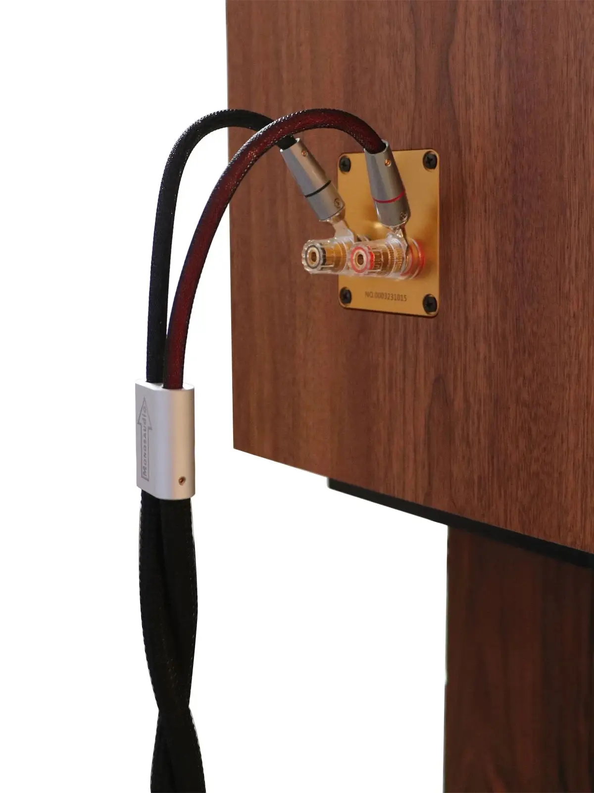 Monosaudio OCC Kupfer versilbertes 8-adriges audiophiles Lautsprecherkabel mit Y-Spaten-Steckern, Nylongeflecht-Lautsprecherkabel für Subwoofer – Detail 4