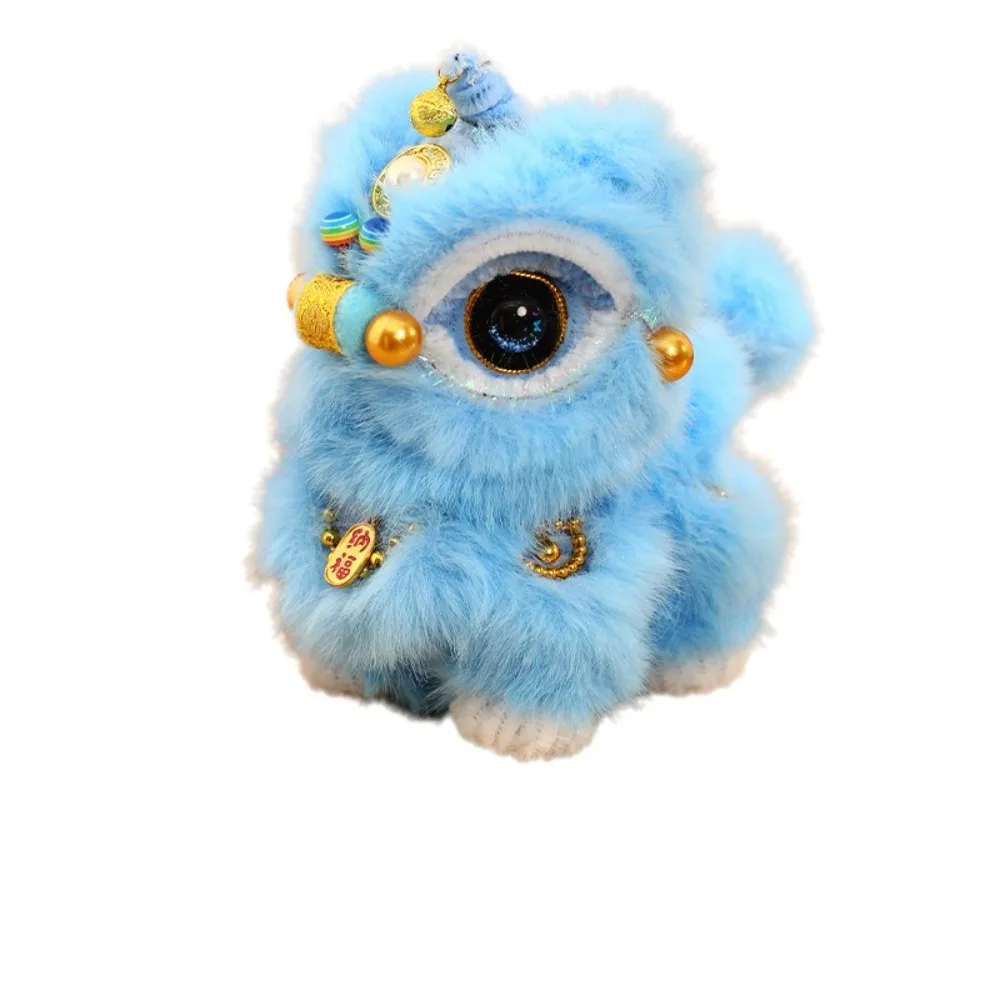 Handmade Lion Dance Plush Cute Twisty stick Awakened Lion Doll Soft Plush Traditional Chinese New Year Decoration Desktop Gift