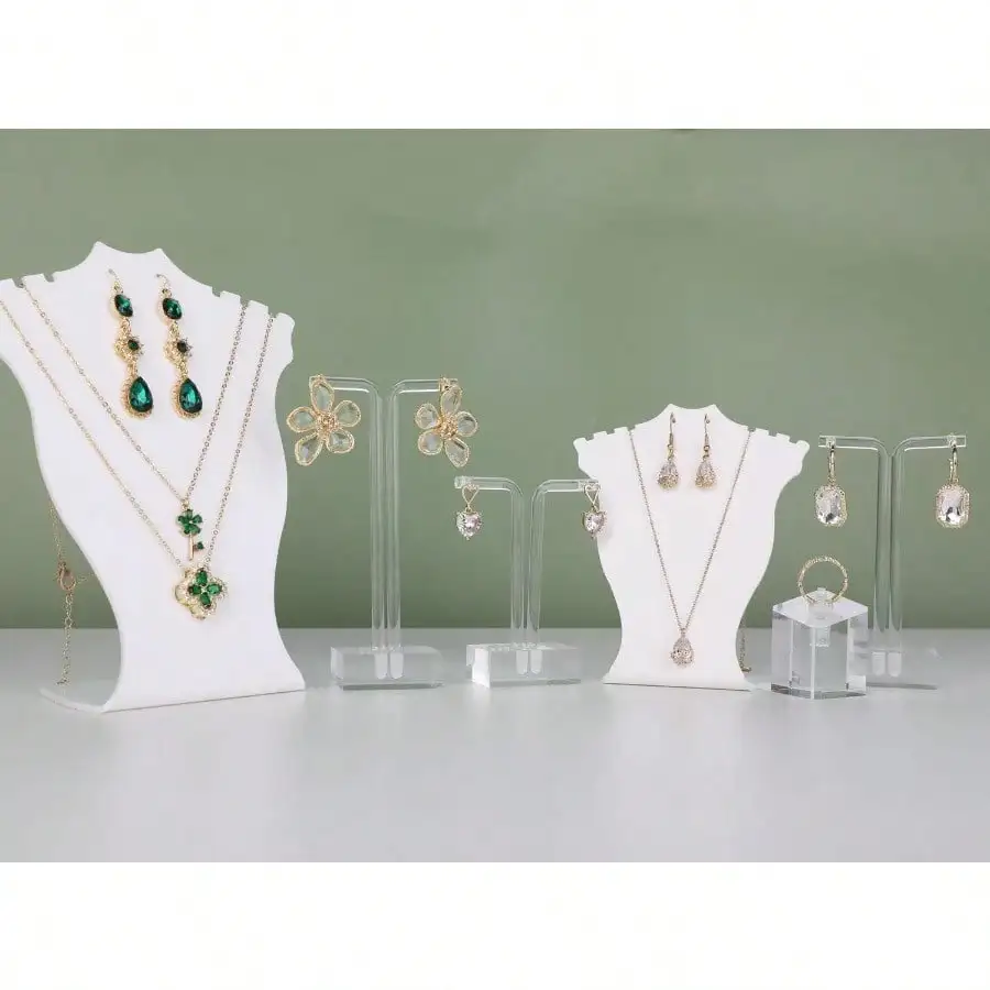 3pcs Acrylic T Bar Earring Stand, Clear, For Retail Show, Online Business, Photography Props