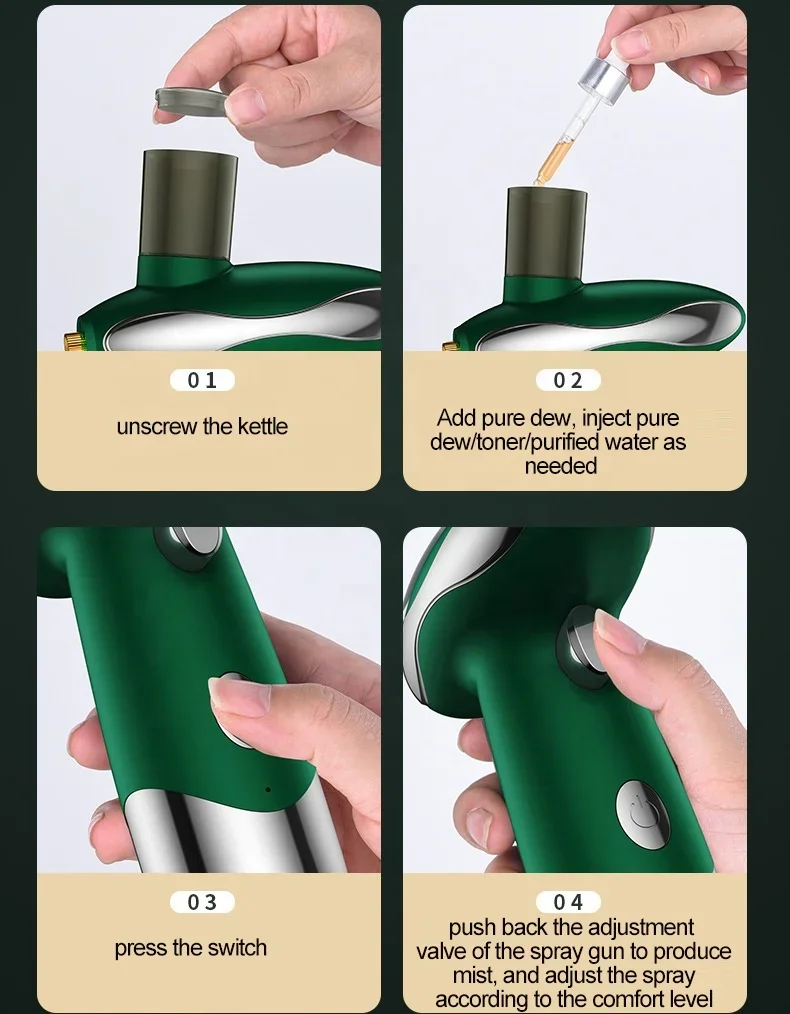 New Xygen Injection Instrument Hydrating Spray Instrument Home Beauty Instrument Portable Handheld Facial Beauty Instrument