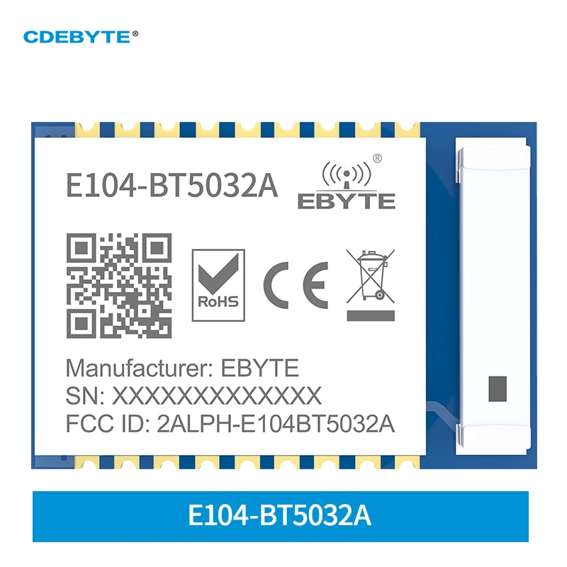 nRF52832 BLE 5.0 Bluetooth Module 2.4GHz UART 4dBm 60m Beacon Ibeacon CDEBYTE E104-BT5032A Low Power RF Module Ceramic Antenna