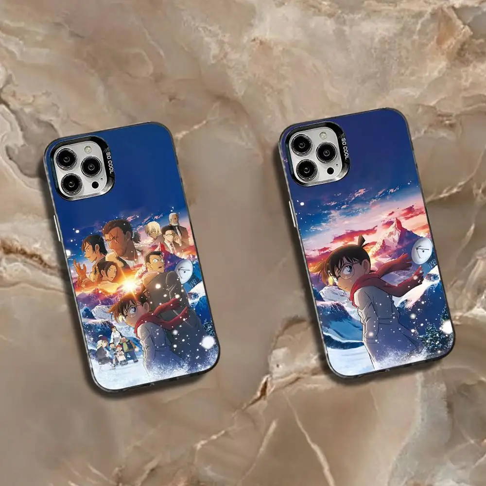 

D-Detective C-Conan Phone Case For iPhone 16,15,14,13,12,11,Mini,Pro,SE,MAX White Matte Shockproof Cover