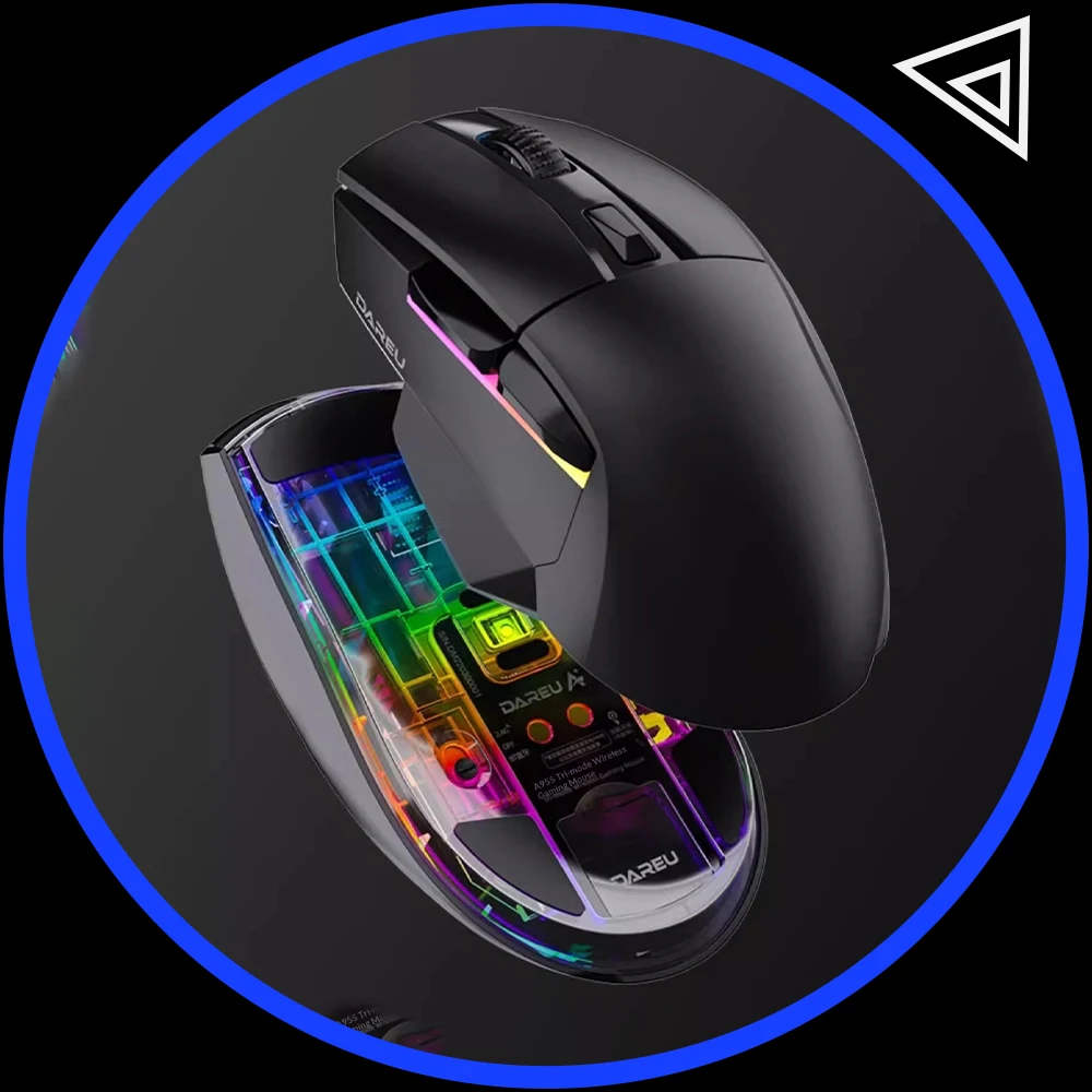 DAREU A955 Gaming Mouse AIM WL Dedicated Sensor 300IPS Mouse 12000DPI 80 Million Transparent Micro Movements For PC Accessories