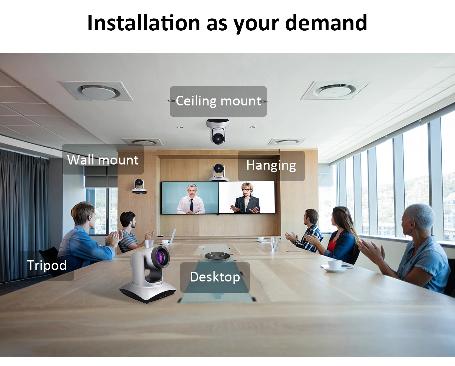 4k Ultra High Definition PTZ Camera With Intelligent AI Tracking Function And Video Conference System For Online Meeting