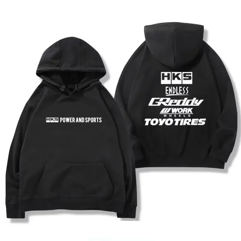 JDM Modified Car Style HKS ENDLESS Loose Fitting Hoodie for Spring and Autumn Men's and Women's Casual Long Sleeved Hoodie