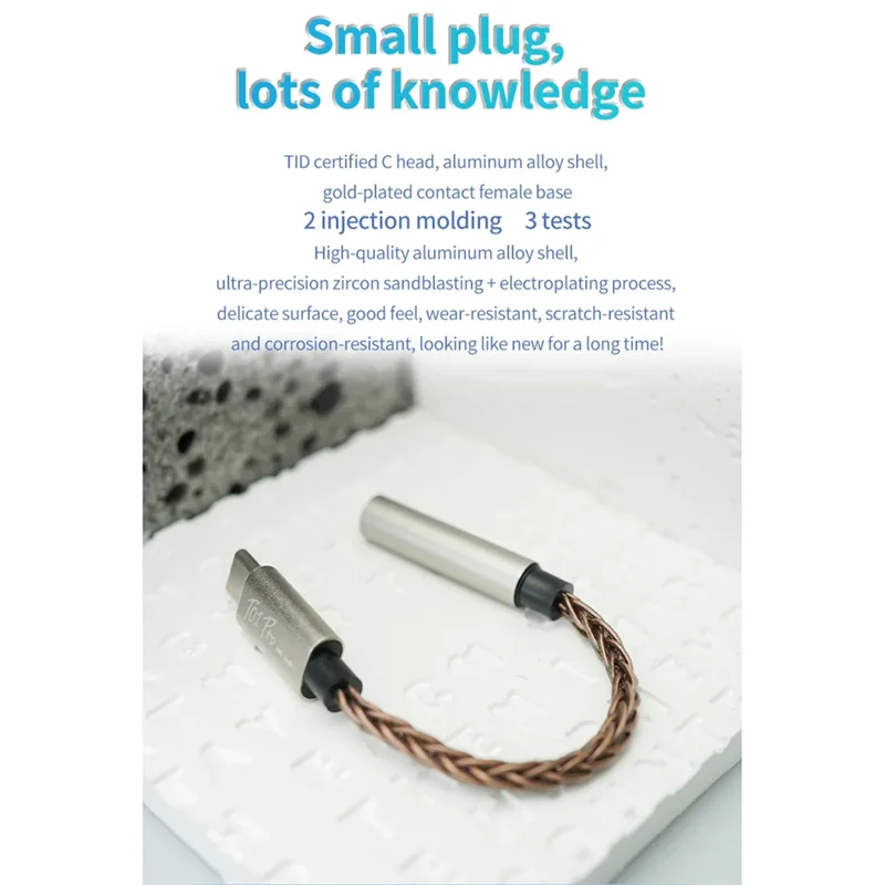 Advanced T01pro DAC Decoding Audio Hifi Earphone Amplifier USB Typec To 3.5Mm 32Bit Digital Audio Decoding Earphone Converter