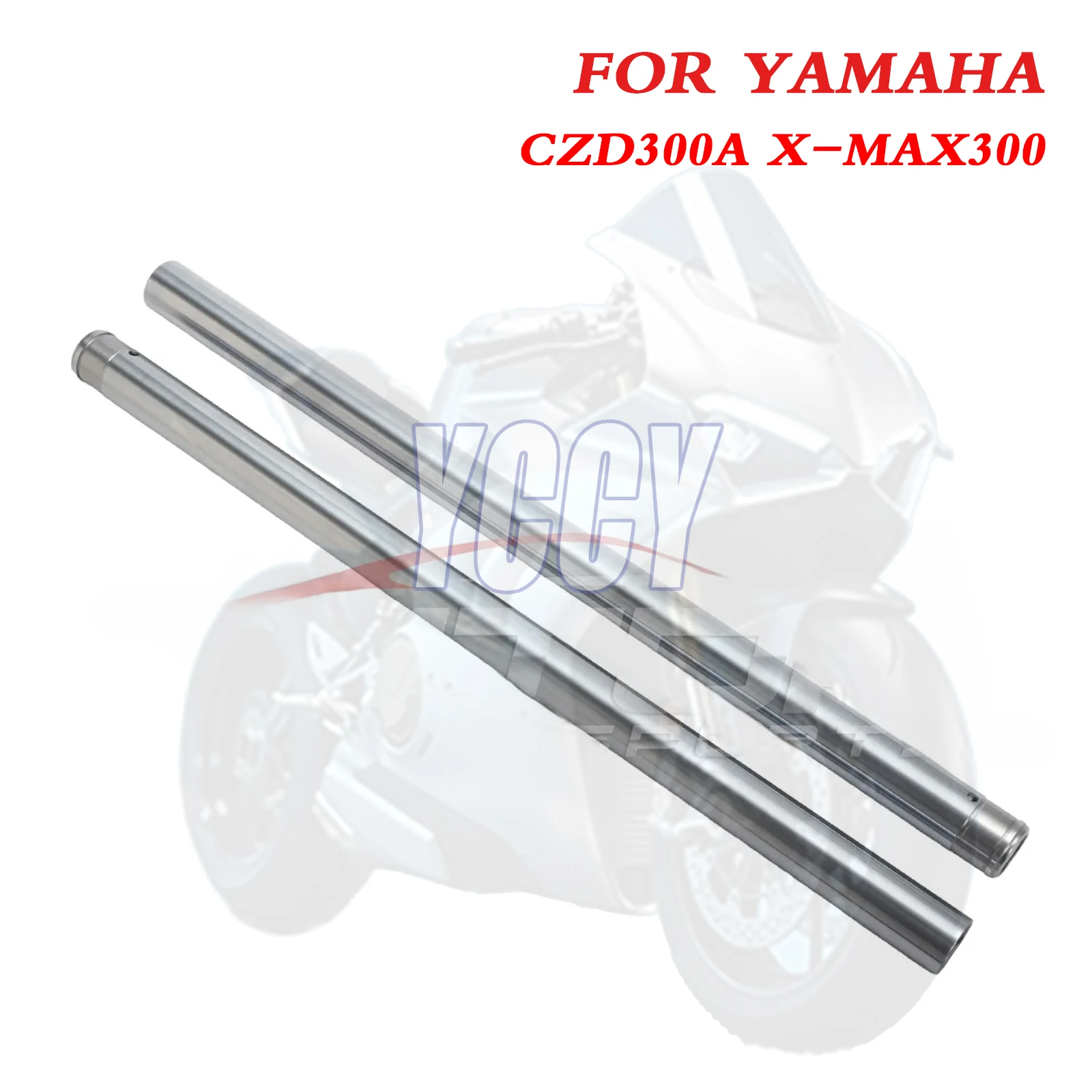 33X591MM Motorcycle 2xFront Inner Fork Leg Tubes For YAMAHA CZD300A X-MAX300 X-MAX 300 AMAX Silver Brake Suspension Inner Pipes