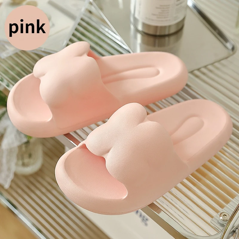 Woman Home Slippers summer Sandals Cute Kawaii bow cartoon anti-slip soft Indoor Outdoor beach comfy Non Slip Thick bottom 2024