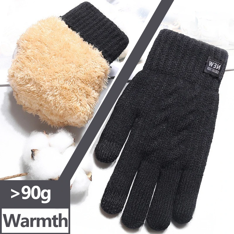 Zopfmuster-Touchscreen-Handschuhe – Unisex-Winter-Thermowolle für Outdoor-Sport und Radfahren