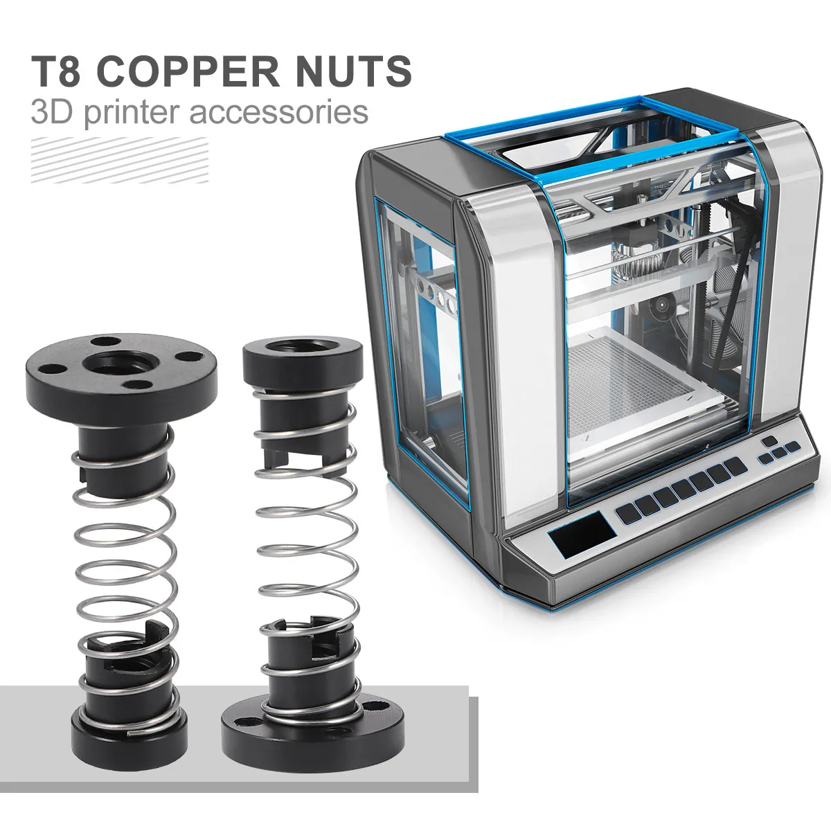 

Комплект из 2 шт. винтов и гаек для 3D-принтера, T8, нержавеющая сталь, защита от деформации, высокая твердость, медные крепежные отверстия для 3D-принтера